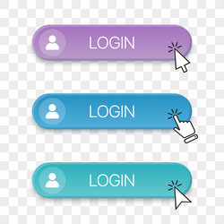 login button icon collection with different vector