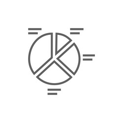 Pie Chart Line Icon - Data Visualization vector image