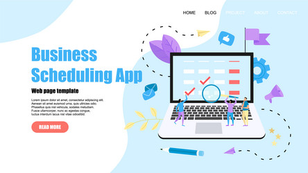 webpage template business scheduling app vector