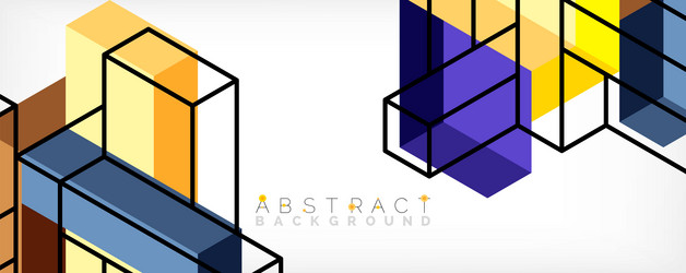 abstract background 3d cubes cubic elements vector image