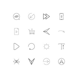 buttons linear thin icons set outlined simple vector image
