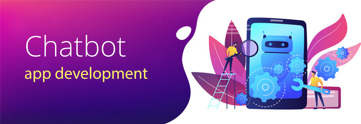 chatbot app development concept banner header vector image