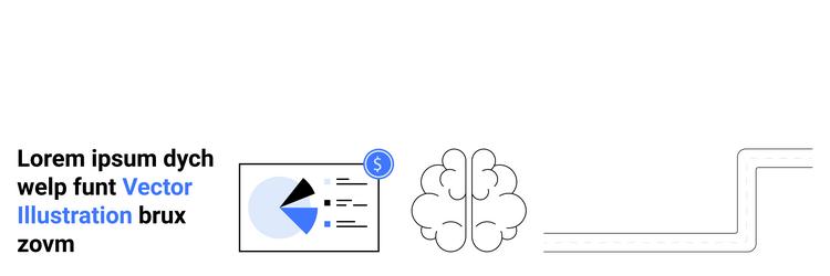 financial data dashboard with chart neural brain vector image