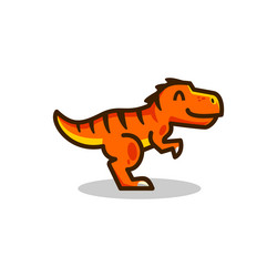 Orange t-rex mascot logo smile tyrannosaurus vector