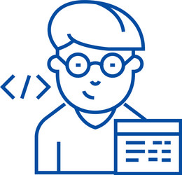programmer line icon concept flat vector image