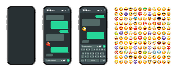 smartphone messaging app user interface vector image