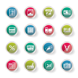 bank business finance and office icons vector