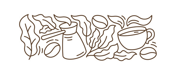 coffee pattern coffea horizontal design element vector image