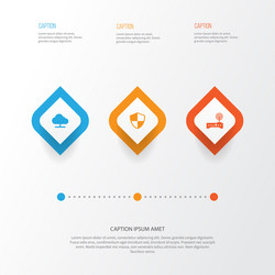 gadget icons set collection of router tree vector image