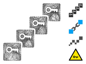 net key blockchain mesh vector image