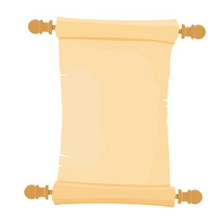 open vertical parchment scroll isolated on white vector image