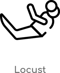 outline locust icon isolated black simple line vector image