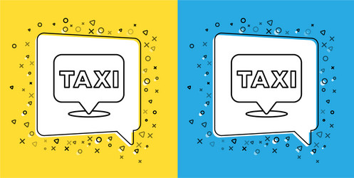set line map pointer with taxi icon isolated vector image