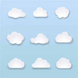 abstract shape of clouds on blue background vector