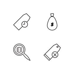 Business simple outlined icons set vector