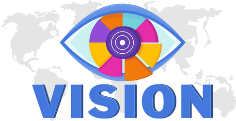 Business vision statement eye out of segments vector