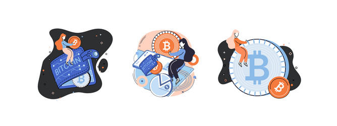 cryptocurrency bitcoin mining metaphor blockchain vector image