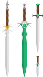 flat design medieval swords set vector