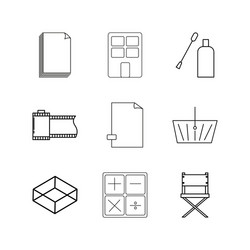 office linear icon set simple outline icons vector image