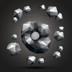 spatial monochrome object isolated 3d technology vector image