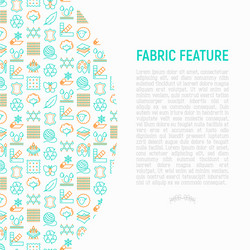 Fabric feature concept with thin line icons vector