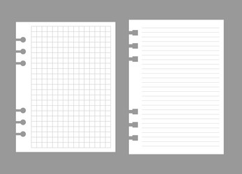 set of notebook sheets isolated on gray background vector image