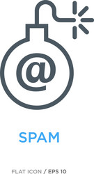 spam line flat icon ver 2 vector image