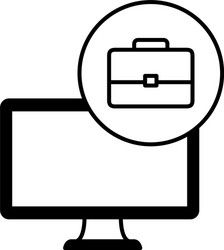 desktop computer device with portfolio vector image