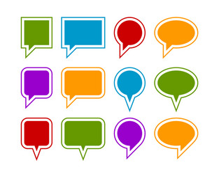 set talk bubbles speech blank empty bubble icon vector image