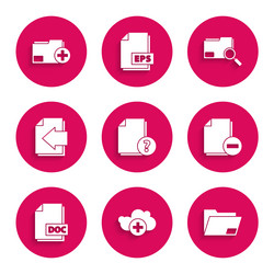 set unknown document add cloud folder vector image