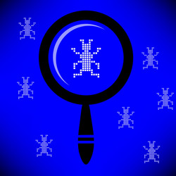 software testing concept computer virus vector image