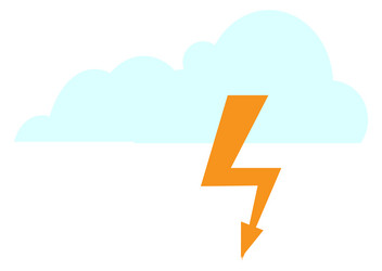 a cloud with lightning bolt in the middle vector image