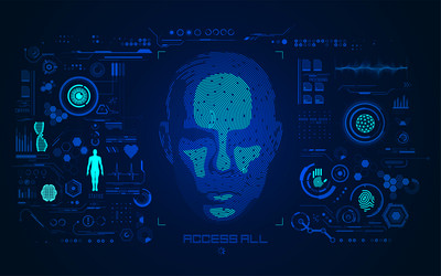 Concept of face detection or biometrics shape vector