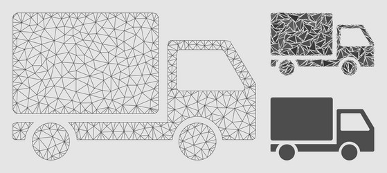 delivery lorry mesh 2d model and triangle vector image