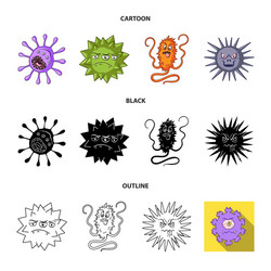 different types of microbes and viruses vector image