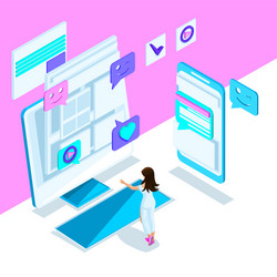 isometry is a bright template with an internet vector image