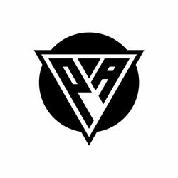 pa logo with negative space triangle and circle vector image
