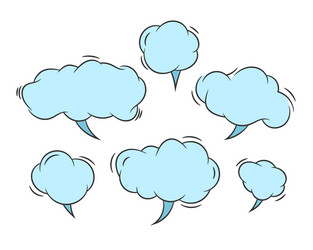 set talk bubbles speech blank empty bubble icon vector image