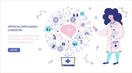 Artificial intelligence medicine concept Vector Image