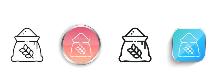 bag icon thin linear regular and button style vector image
