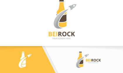 Bottle and rocket logo combination beer vector