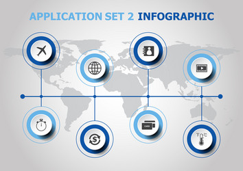 Infographic design with application icons set 2 vector