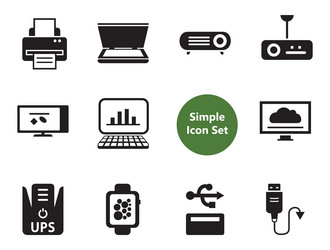 Internet simple icons set vector