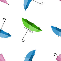multicolored umbrellas pattern open closed vector image