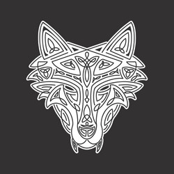 wolf head celtic style t-shirt typography design vector