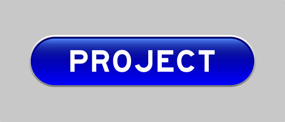 blue color capsule shape button with word project vector image