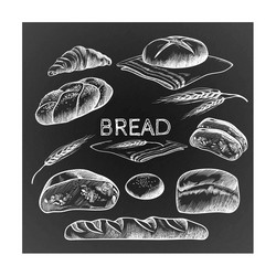 Bread hand drawn set Royalty Free Vector Image