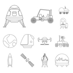 design of mars and space symbol set vector image