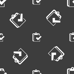 Edit document sign icon seamless pattern on a gray vector