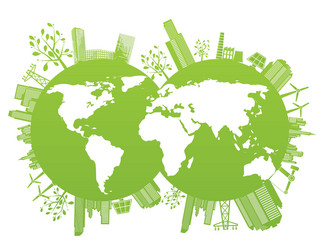 Green planet environment Royalty Free Vector Image